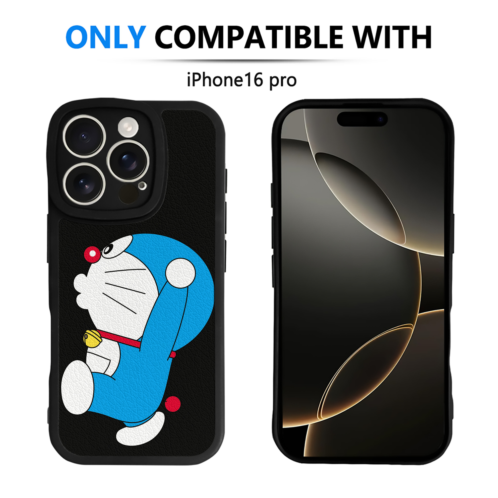 （画像用） ドラえもん Doraemon 【iPhone 16シリーズ対応】シリコンスマホケース（レザー調） 材質：シリコン